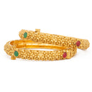 Raddhi Jewels Designer Premium Quality Rajwadi Gold Plated Brass Openable Kada/Bangles Set