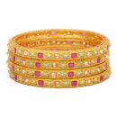 Raddhi Jewels Designer Premium Quality Rajwadi Gold Plated Brass Openable Kada/Bangles Set