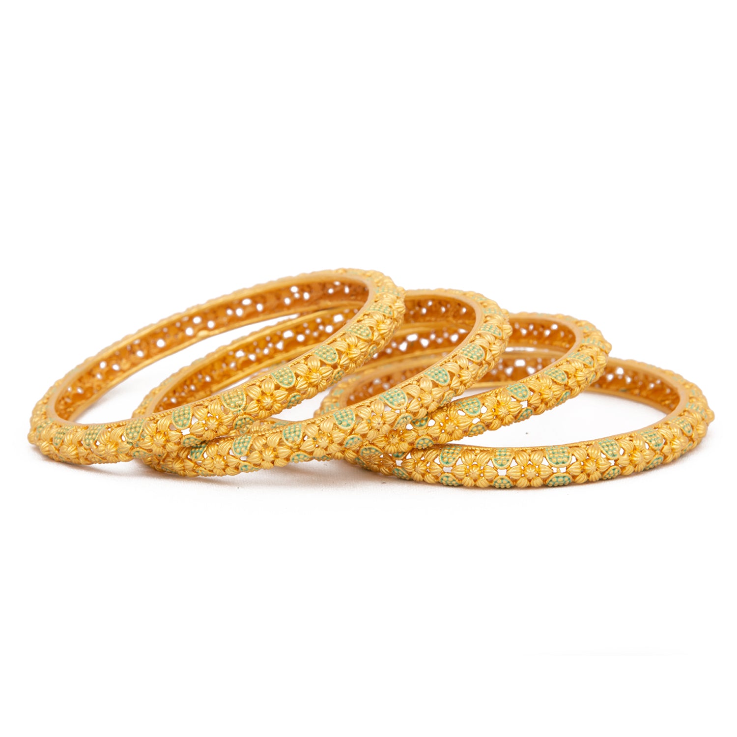 Raddhi Jewels Designer Premium Quality Rajwadi Gold Plated Brass Openable Kada/Bangles Set