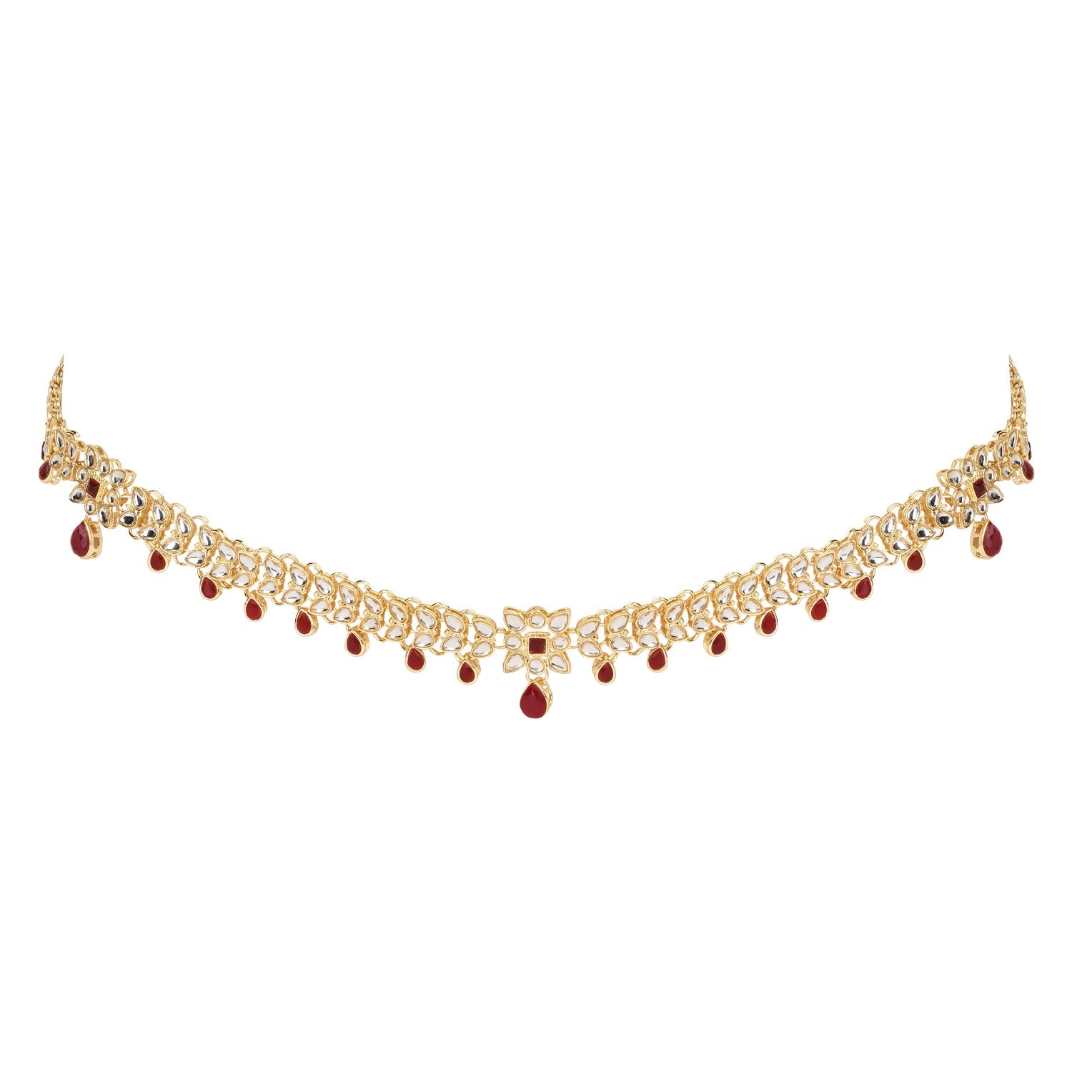 Etnico Gold Plated Traditional Kundan Adjustable Waist Chain/Belly Chain/Kamarband For Women