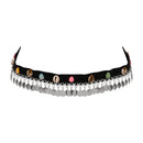 Etnico Navratri Silver Oxidised Traditional Cowrie Shell & Coin Adjustable kamarband/Belly Chain/hip chain/Wait chain For Women (B072S)
