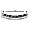 Etnico Navratri Silver Oxidised Traditional Cowrie Shell & Coin Adjustable kamarband/Belly Chain/hip chain/Wait chain For Women (B072S)