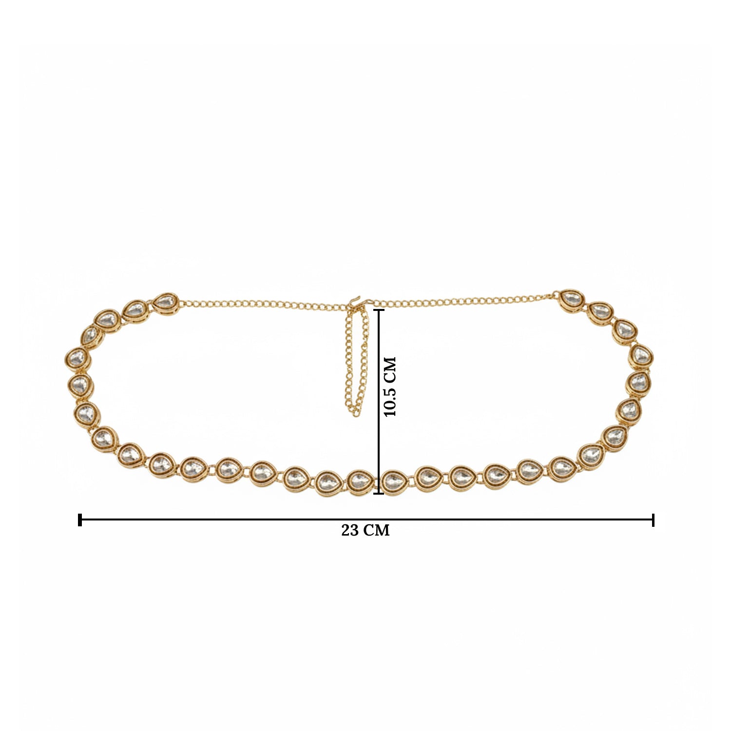 Etnico Gold Plated Traditional Ethnic Kundan And Stone Studded Adjustable Kamarband/Belly Chain/Kandora/Waist Belt For Women