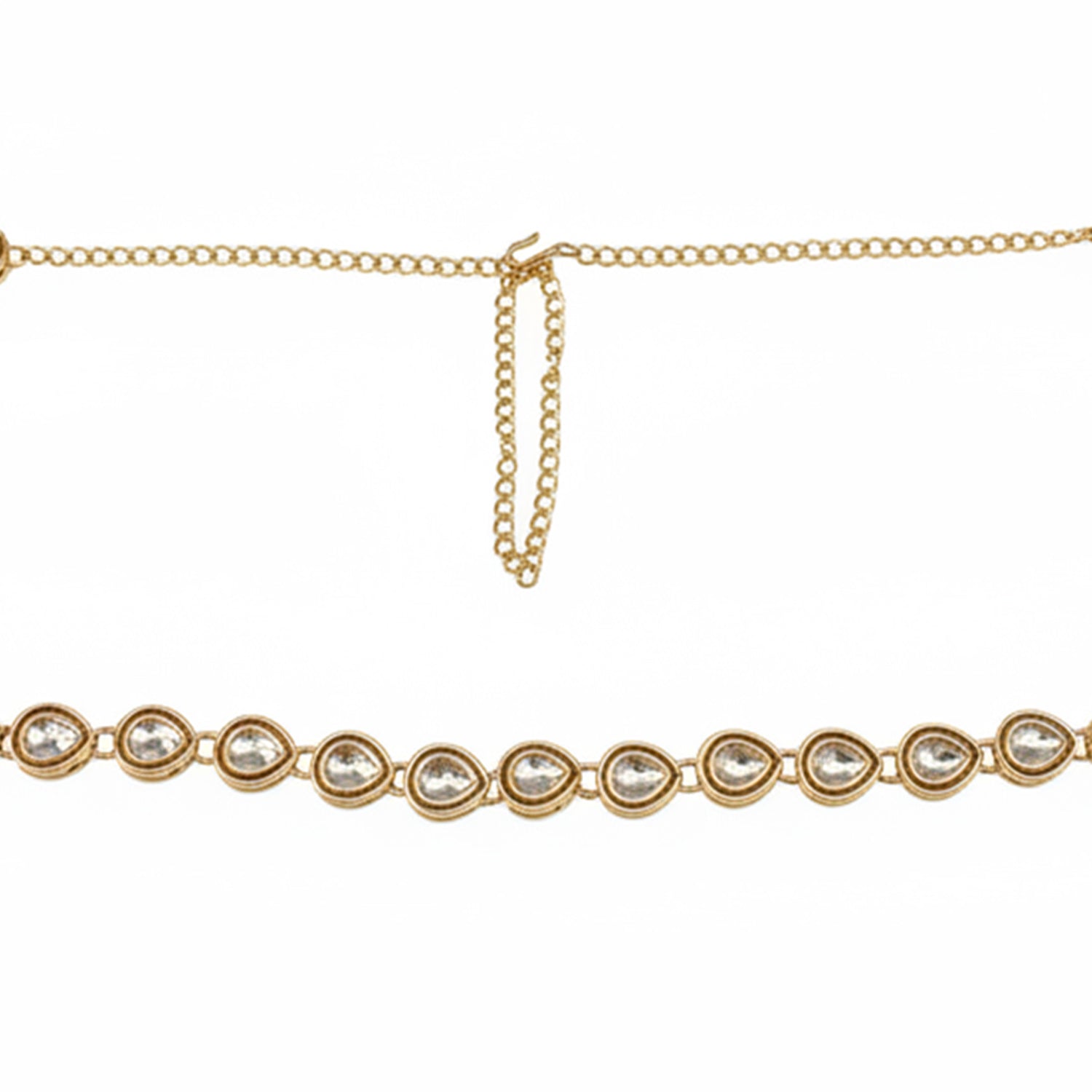 Etnico Gold Plated Traditional Ethnic Kundan And Stone Studded Adjustable Kamarband/Belly Chain/Kandora/Waist Belt For Women