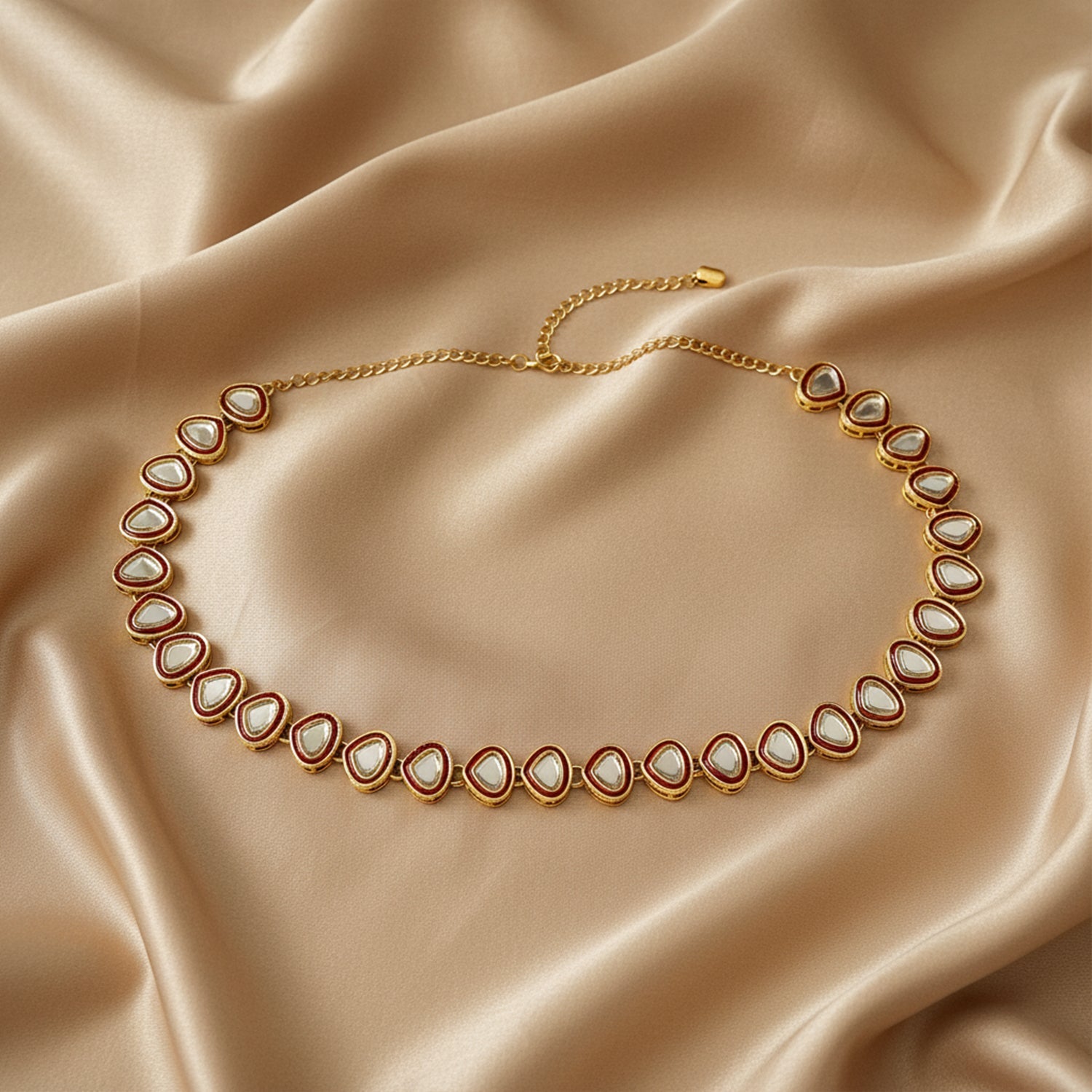 Etnico Gold Plated Traditional Ethnic Kundan And Stone Studded Adjustable Kamarband/Belly Chain/Kandora/Waist Belt For Women