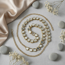 Etnico Gold Plated Classic Kundan Link Adjustable Kamarband/Belly Chain/Kandora/Waist Belt for Women (B082W)