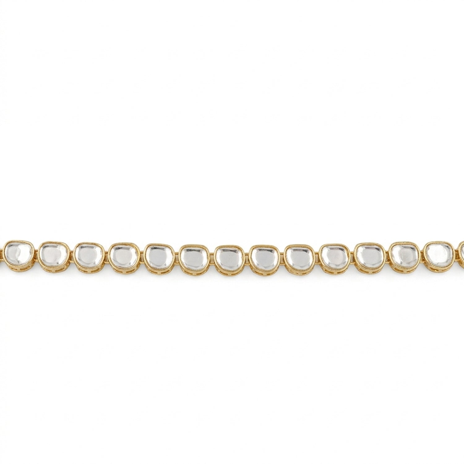 Etnico Gold Plated Classic Kundan Link Adjustable Kamarband/Belly Chain/Kandora/Waist Belt for Women (B082W)