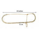 Etnico Gold Plated Classic Kundan Link Adjustable Kamarband/Belly Chain/Kandora/Waist Belt for Women (B082W)