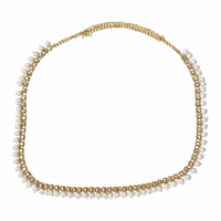 Etnico Traditional Gold Plated Pearl Beaded Kamarband/Belly Chain/Kandora/Wait Belt for Women
