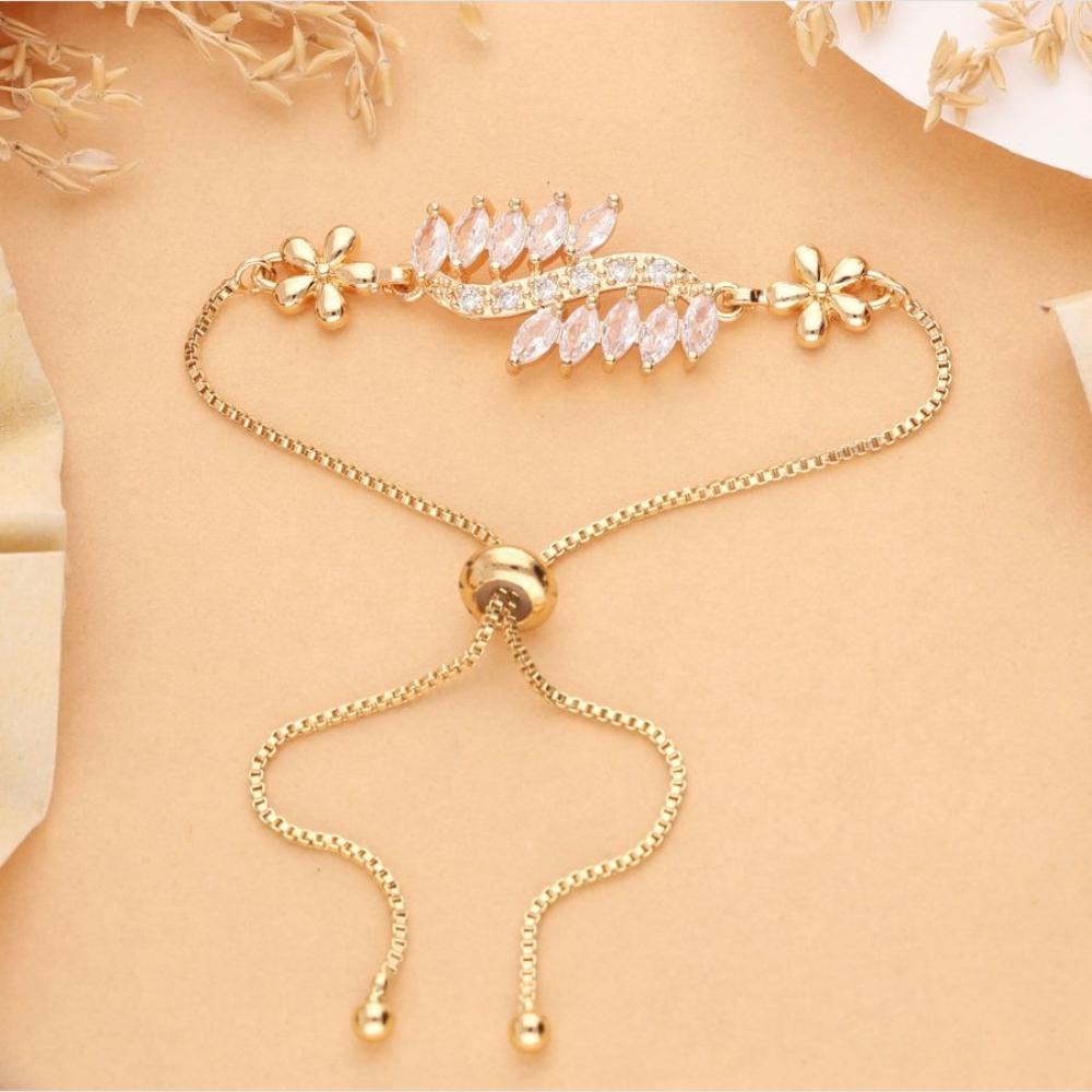 HR Sales Premium Micro Gold Plated Austrian Stone Party Wear Bracelet
