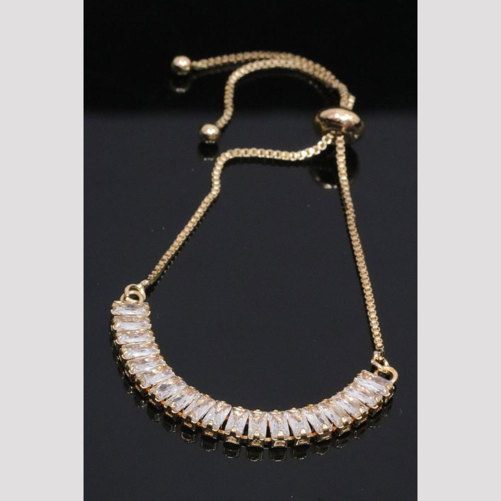 HR Sales Premium Micro Gold Plated Crystal Stone Party Wear Bracelet