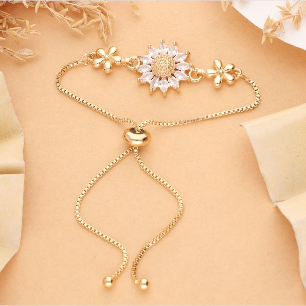 HR Sales Premium Micro Gold Plated Crystal Stone Party Wear Bracelet