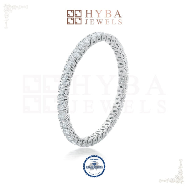 Pear Shape Solitaire Bangle By Hyba Jewels