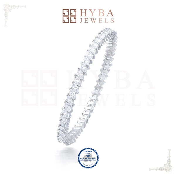 Marquise Cut Solitaire Bangle By Hyba Jewels