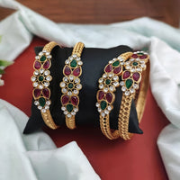 Js Fashion  Kemp Design Party wear Rajwadi Polish Designer Fancy Design Bangle Set of 4