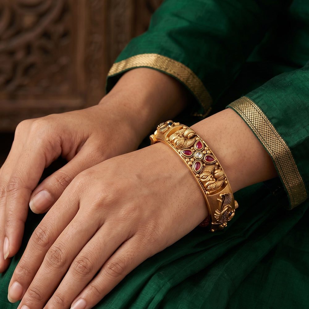 Js Fashion  Rajwadi Polish Fancy Style Party Wear Antique Bangles Set Of 2