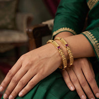Js Fashion  Antique Jewellery Rajwadi Polish Fancy Style Antique Bangles Set Of 4