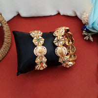Js Fashion  Antique Jewellery Rajwadi Polish Fancy Style 2 Bangles Set