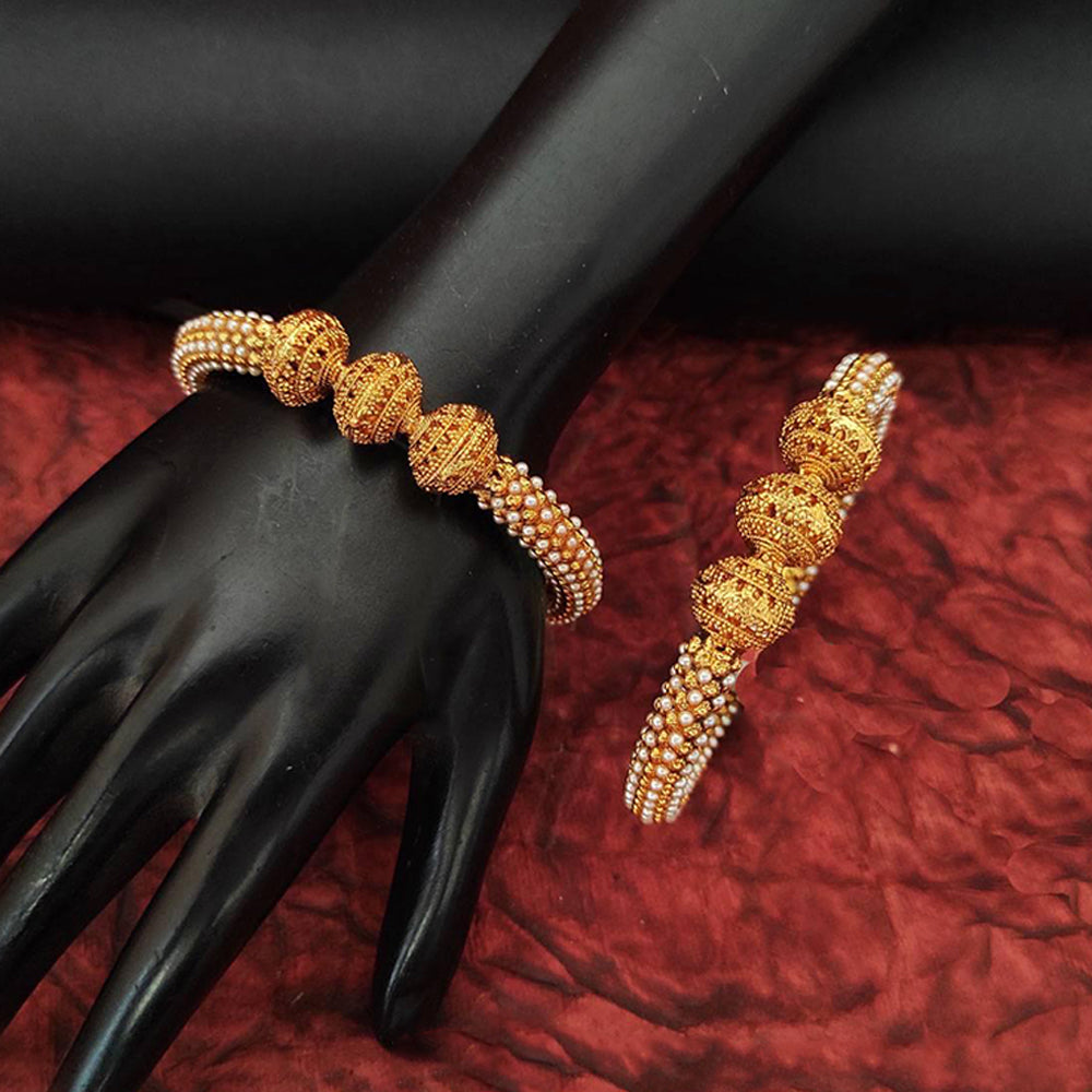 Js Fashion  Antique Jewellery High Gold Polish Design Party Wear 2 Bangles Set