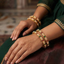 Js Fashion  Beautiful High Gold Full Stone 4 Bangles Set