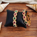 Js Fashion  Full Stone High Gold Polish Fancy Style 2 Bangles Set