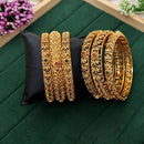 Js Fashion  Beautiful High Gold Polish Fancy 6 Bangles Set