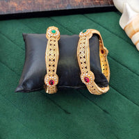 Js Fashion  Traditional Stone Studded Temple Style Bangles
