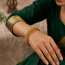 Js Fashion  Traditional Stone Studded Antique Bangle Set