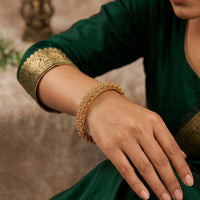 Js Fashion  Traditional Stone Studded Antique Bangle Set