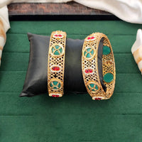 Js Fashion  Traditional High Gold Bangles with Floral Jali Pattern