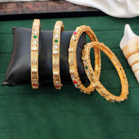 Js Fashion  Antique High Gold Bangles with Kundan Stone Work