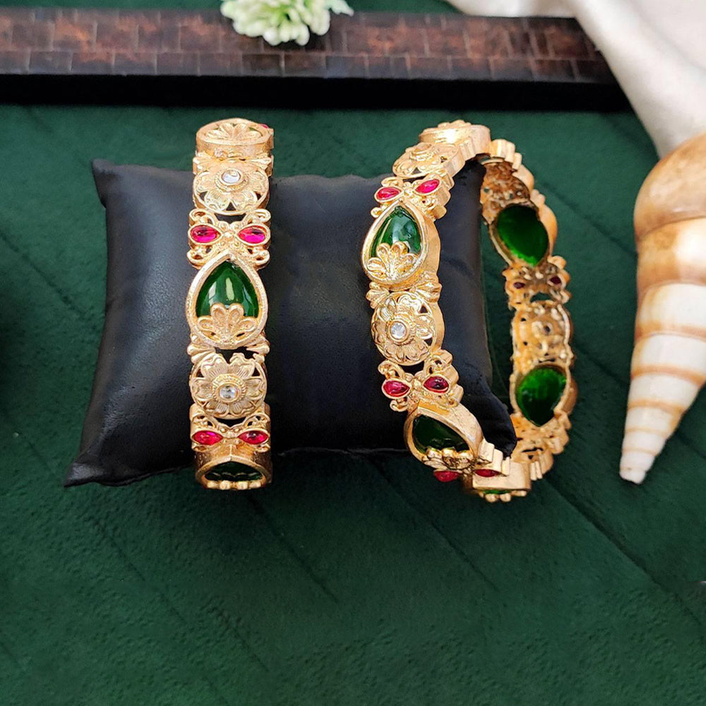 Js Fashion  Designer Floral Pattern Bangles Set Wedding Wear Jewellery