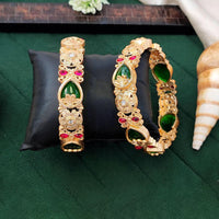 Js Fashion  Designer Floral Pattern Bangles Set Wedding Wear Jewellery