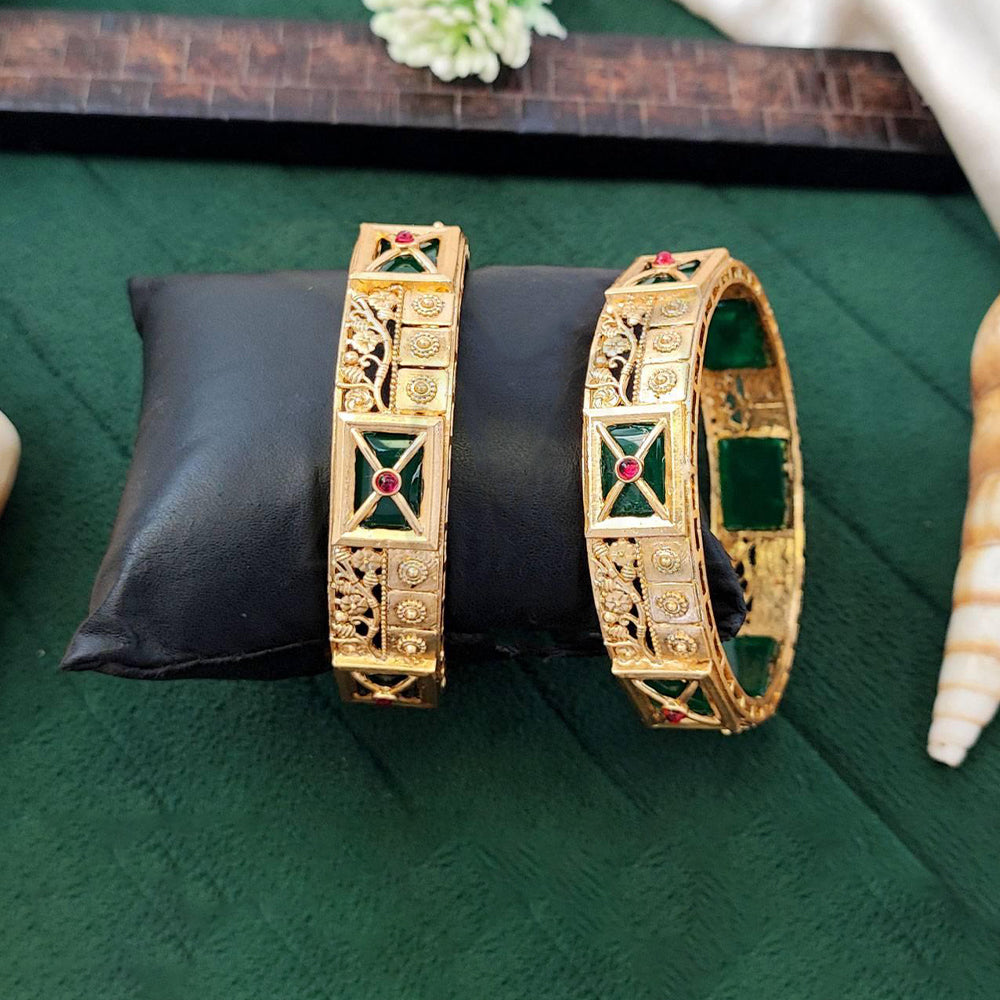 Js Fashion  Designer Rajwadi Pattern Bangles Set Wedding Jewellery