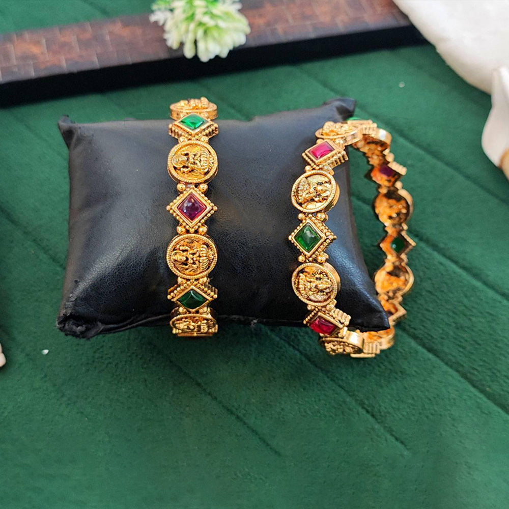 Js Fashion  Premium Temple Style Coin Bangles for Women