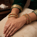 Js Fashion  Ethnic High Gold Kemp Bangles Set for Festive Wear