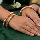 Js Fashion  Temple Design Pearl Bangles High Gold Finish