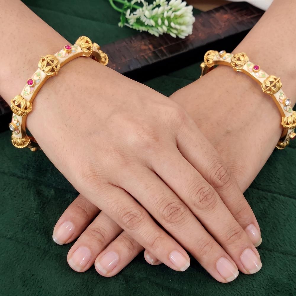 Js Fashion  Rajwadi Polish Antique Designer Bangles for Women