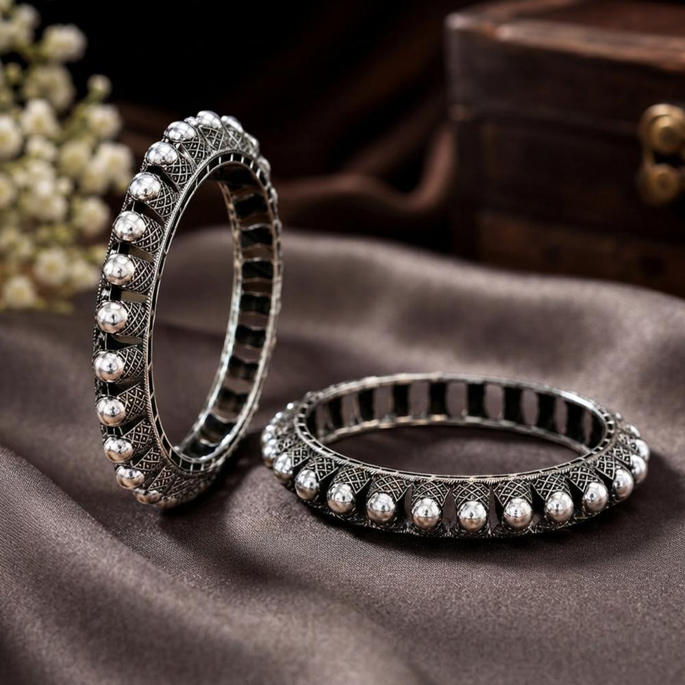 Js Fashion  Elegant Oxidized Handmade Bangle Set for Women