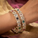 Js Fashion  Luxury High Gold CZ Stone Party Wear Set of 2 Banlges for Women