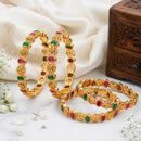 Js Fashion  Traditional Antique High Gold Look Designer Set of 4 Bangles for Women