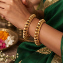 Js Fashion  Premium Traditional Textured Gold Set of 2 Bangles