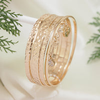 Tarohi Jewels Gold Plated Charmed Set Bangle