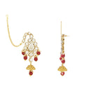 Etnico Wedding Collection Traditional Ethnic Gold Plated Pearl & Kundan Stone Work Bridal Jewellery Set For Women