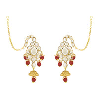 Etnico Wedding Collection Traditional Ethnic Gold Plated Pearl & Kundan Stone Work Bridal Jewellery Set For Women