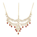 Etnico Wedding Collection Traditional Ethnic Gold Plated Pearl & Kundan Stone Work Bridal Jewellery Set For Women