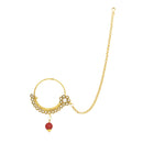 Etnico Wedding Collection Traditional Ethnic Gold Plated Pearl & Kundan Stone Work Bridal Jewellery Set For Women