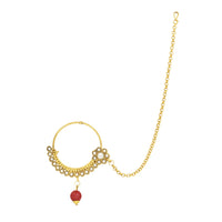 Etnico Wedding Collection Traditional Ethnic Gold Plated Pearl & Kundan Stone Work Bridal Jewellery Set For Women