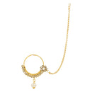 Etnico Wedding Collection Traditional Ethnic Gold Plated Pearl & Kundan Stone Work Bridal Jewellery Set For Women
