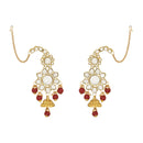 Etnico Wedding Collection Traditional Ethnic Gold Plated Pearl & Kundan Stone Work Bridal Jewellery Set For Women
